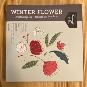 Winter flower embroidery kit